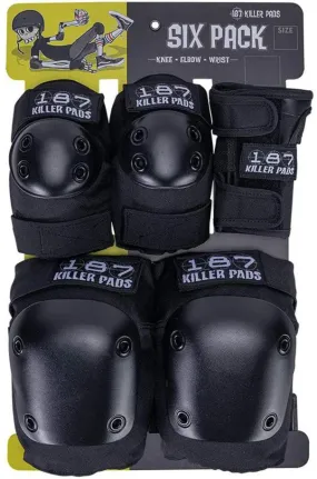 187 Killer Pads JR/Kids 6 Pack / Black