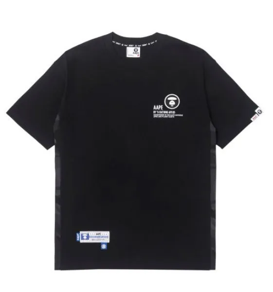 A BATHING APE  |Crew Neck Pullovers Plain Cotton Short Sleeves Logo