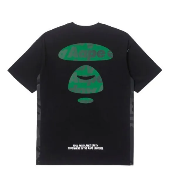 A BATHING APE  |Crew Neck Pullovers Plain Cotton Short Sleeves Logo