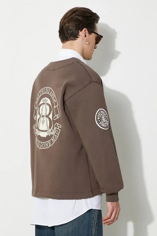 A Bathing Ape sweatshirt College Badges Sweat Cardigan brown color 1J80113063