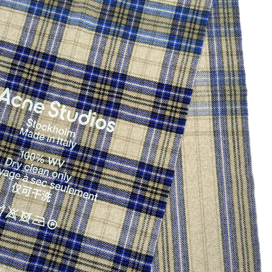 ACNE STUDIOS BLUE / BROWN CASSIAR CHECK SCARF