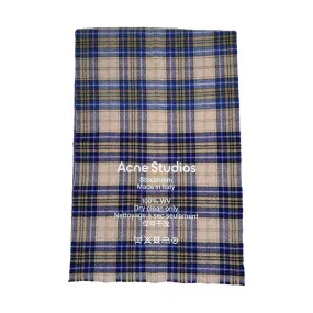 ACNE STUDIOS BLUE / BROWN CASSIAR CHECK SCARF