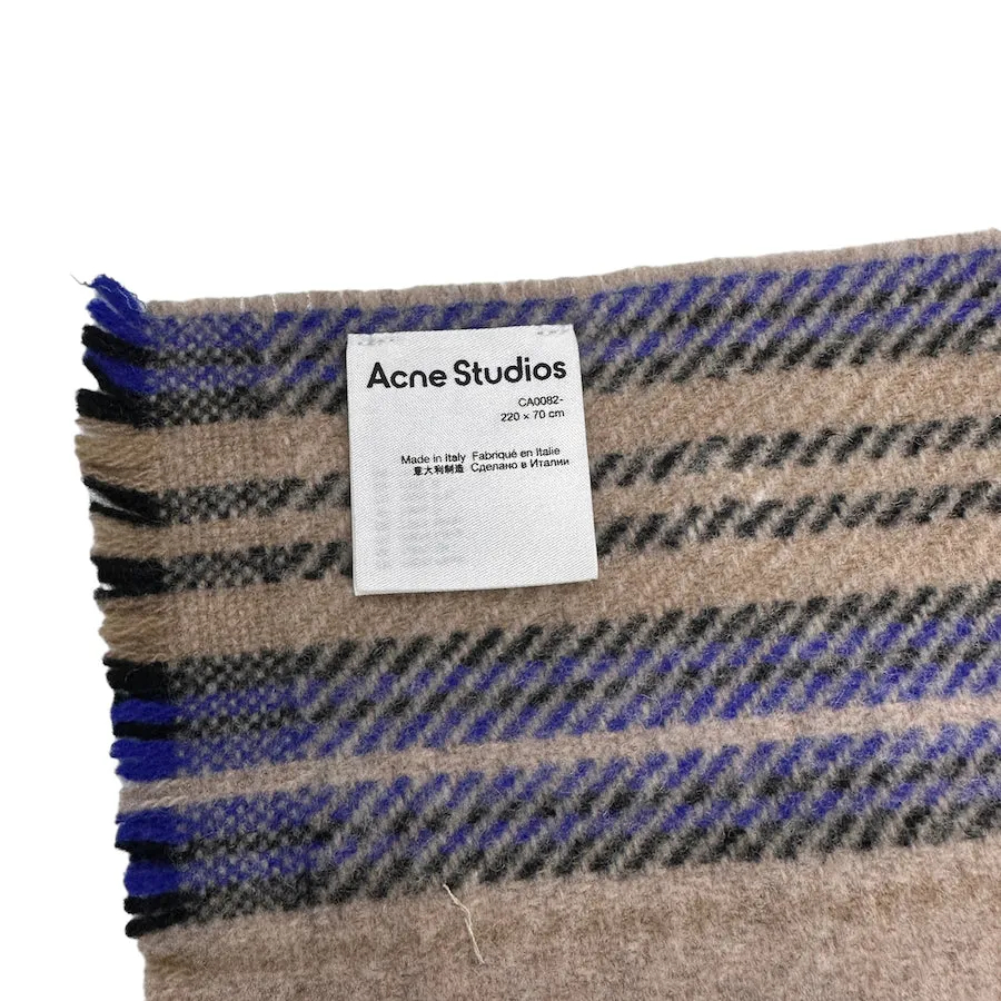 ACNE STUDIOS BLUE / BROWN CASSIAR CHECK SCARF