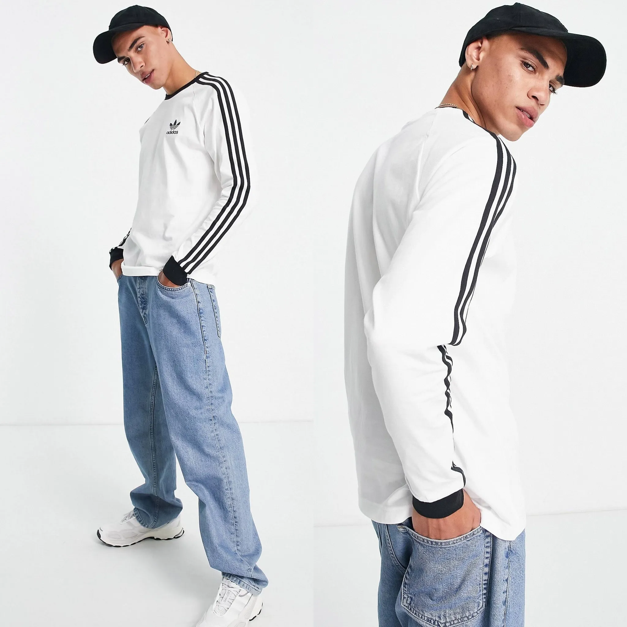 adidas  |Crew Neck Unisex Street Style Long Sleeves Cotton