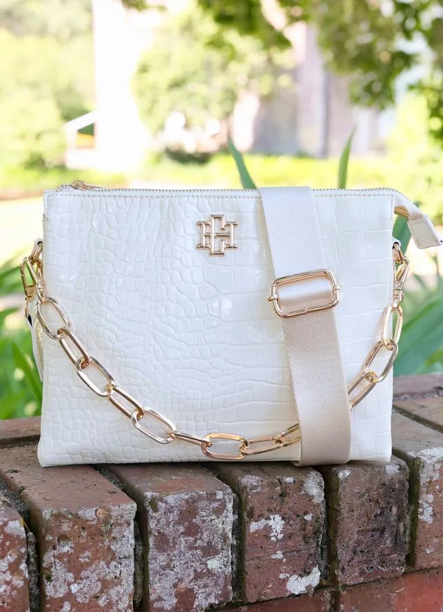 Ariana Crossbody Ivory Patent