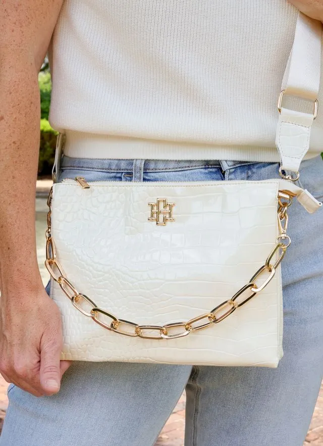 Ariana Crossbody Ivory Patent