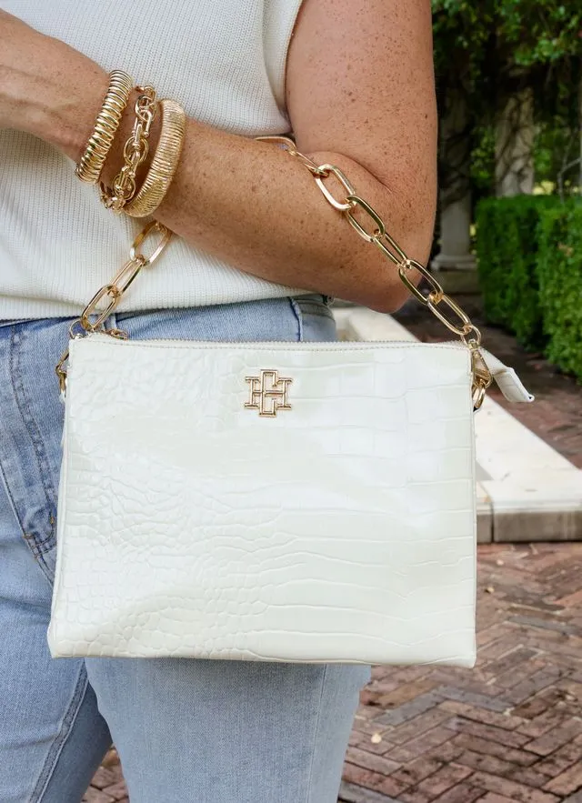 Ariana Crossbody Ivory Patent