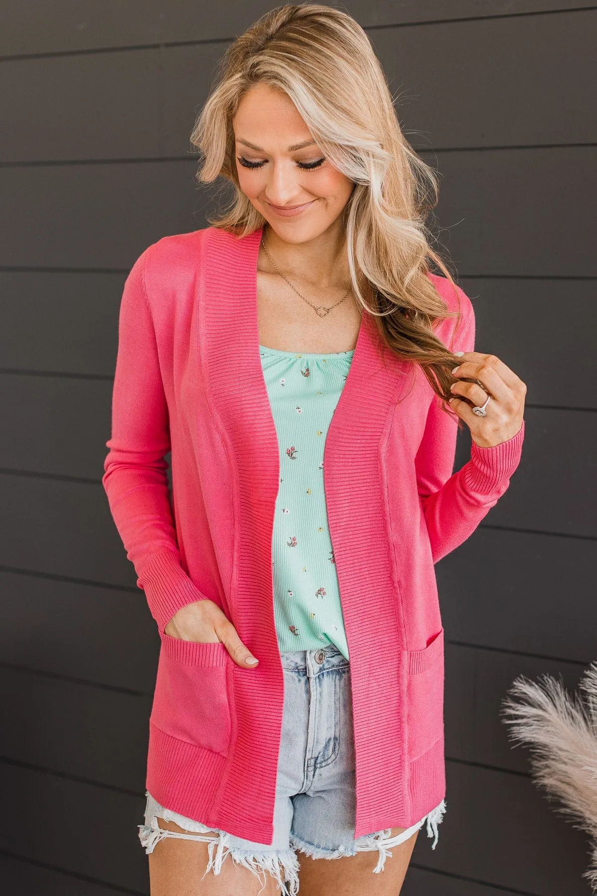 As Easy As Can Be Cardigan- Pink