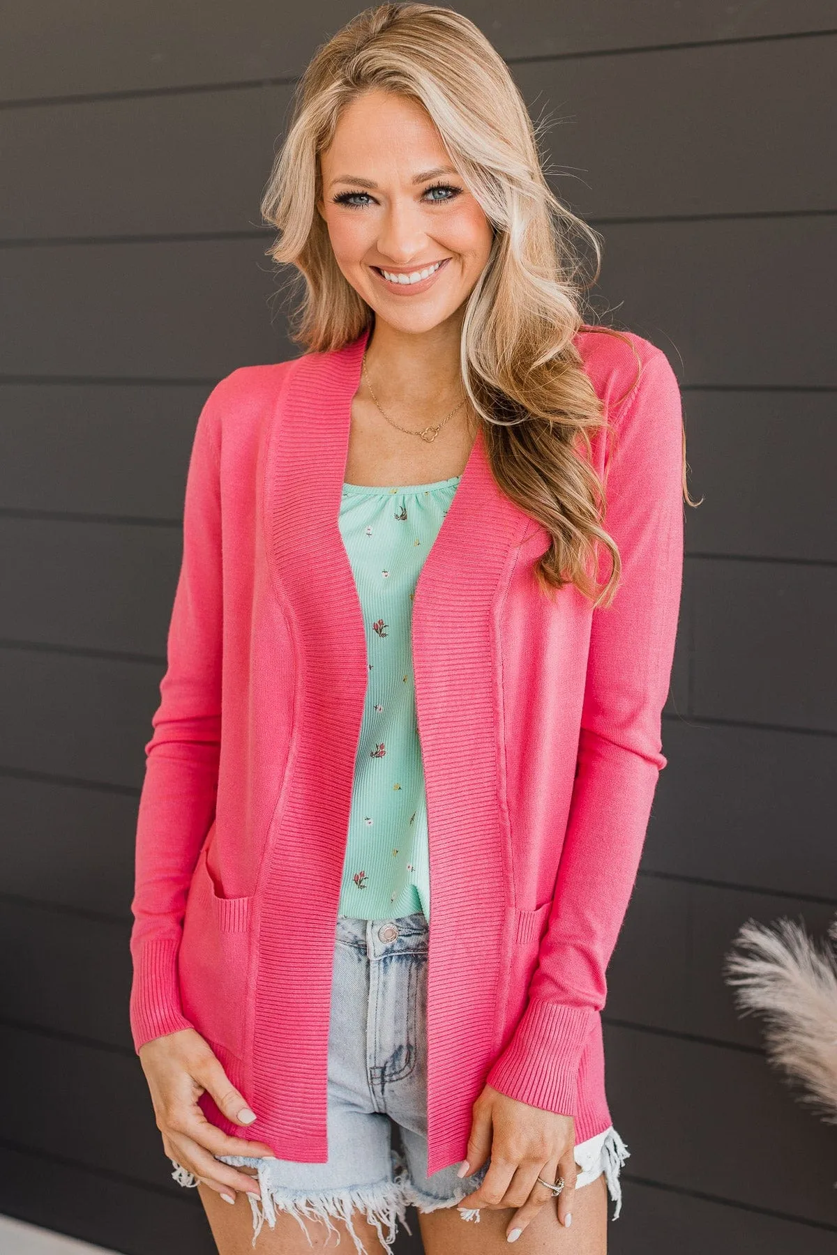 As Easy As Can Be Cardigan- Pink