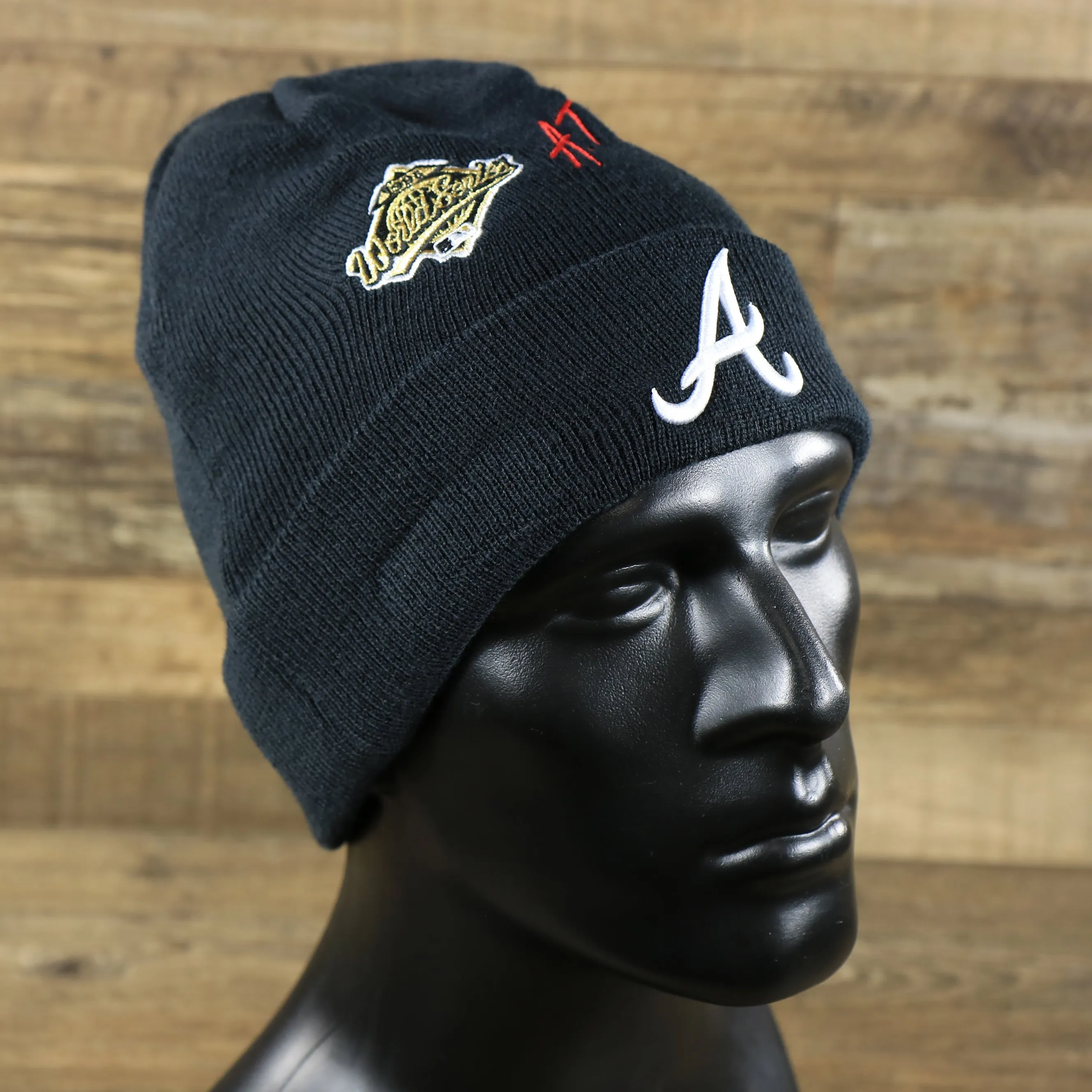 Atlanta Braves City Transit 59Fifty Fitted Matching All Over Side Patch Beanie | Black