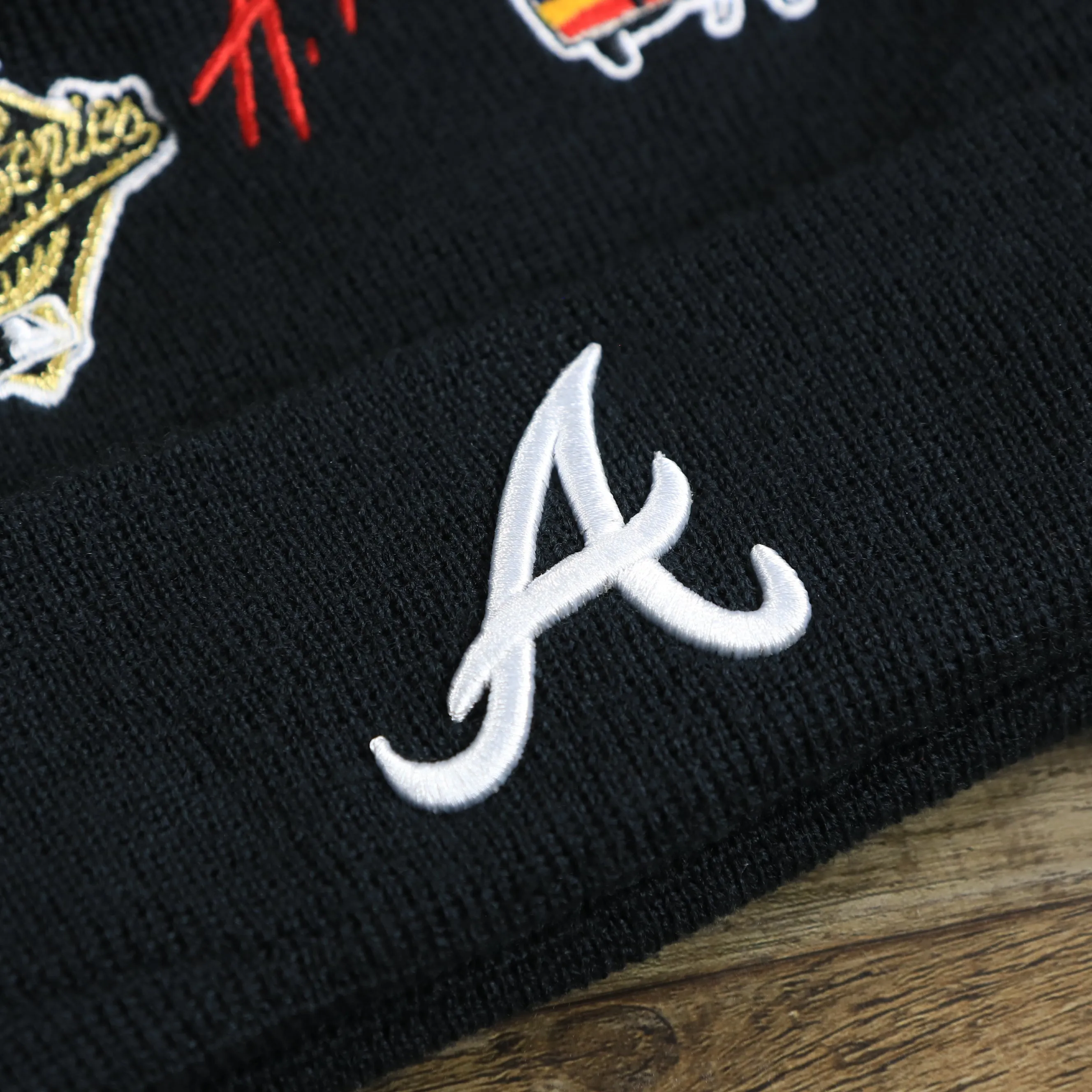 Atlanta Braves City Transit 59Fifty Fitted Matching All Over Side Patch Beanie | Black