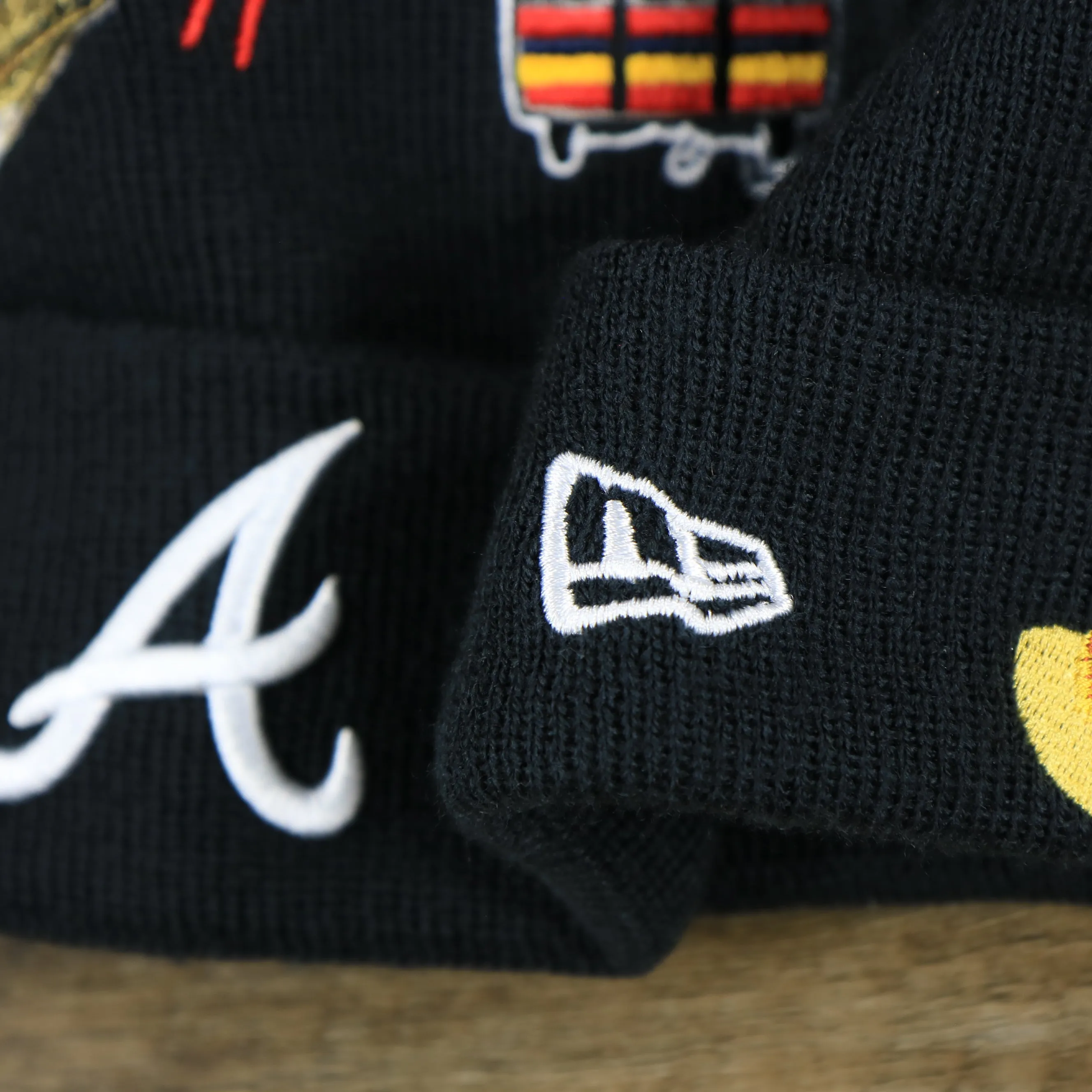 Atlanta Braves City Transit 59Fifty Fitted Matching All Over Side Patch Beanie | Black