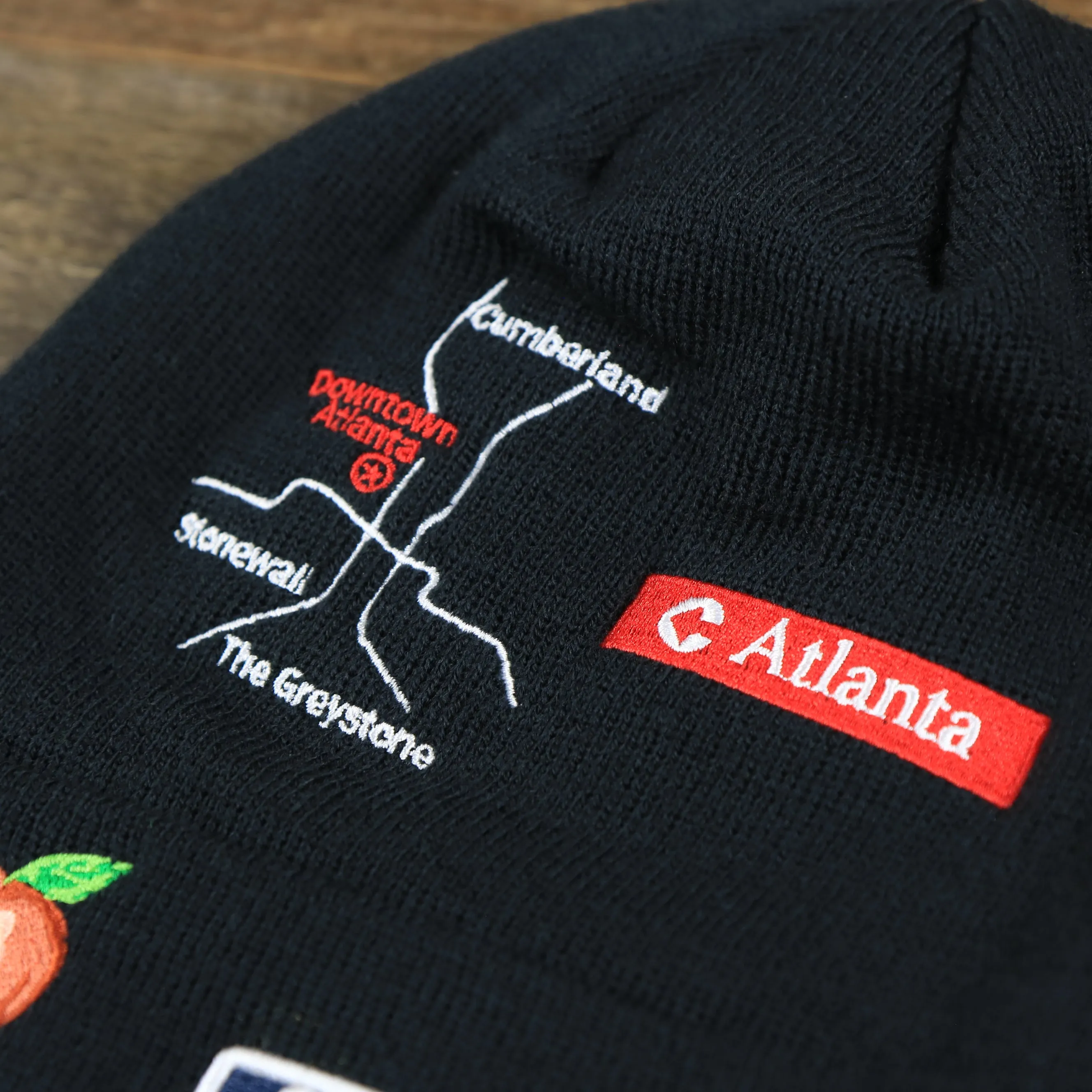 Atlanta Braves City Transit 59Fifty Fitted Matching All Over Side Patch Beanie | Black