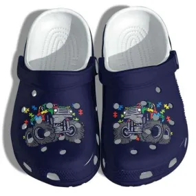 Autism Awareness Day Tractor Autism Puzzle Pieces Crocs Crocband Clog Shoes