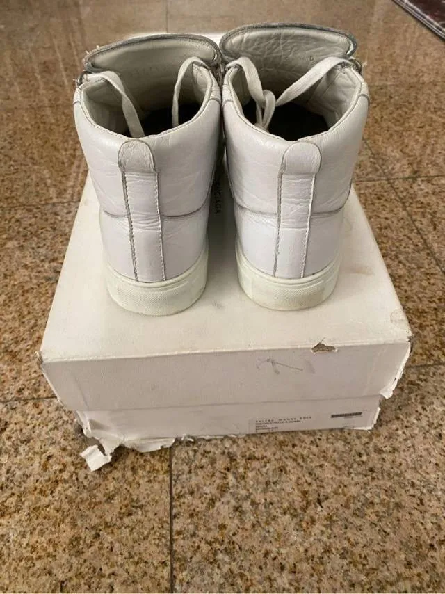 Balenciaga arena leather high-top sneaker ‘extra blanc’