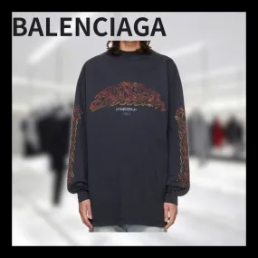 BALENCIAGA  |Crew Neck Street Style Long Sleeves Cotton