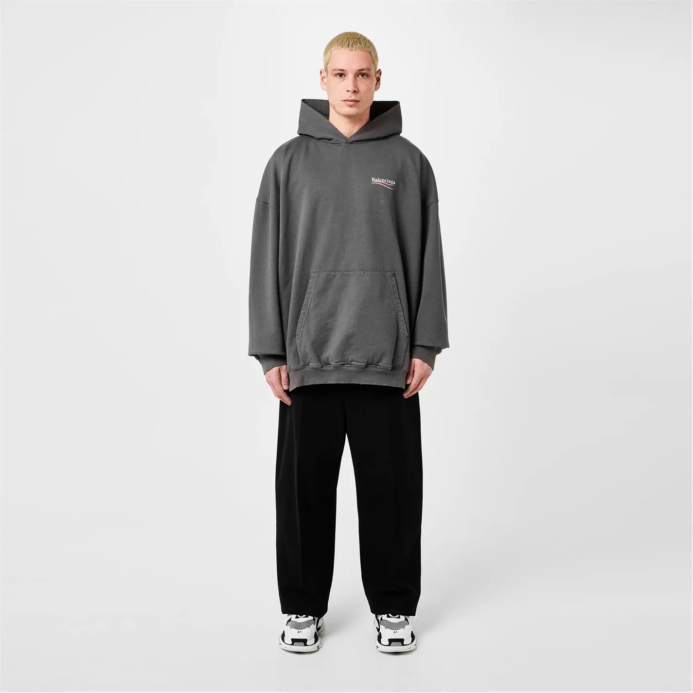 BALENCIAGA  |Pullovers Unisex Street Style Long Sleeves Plain Cotton Logo