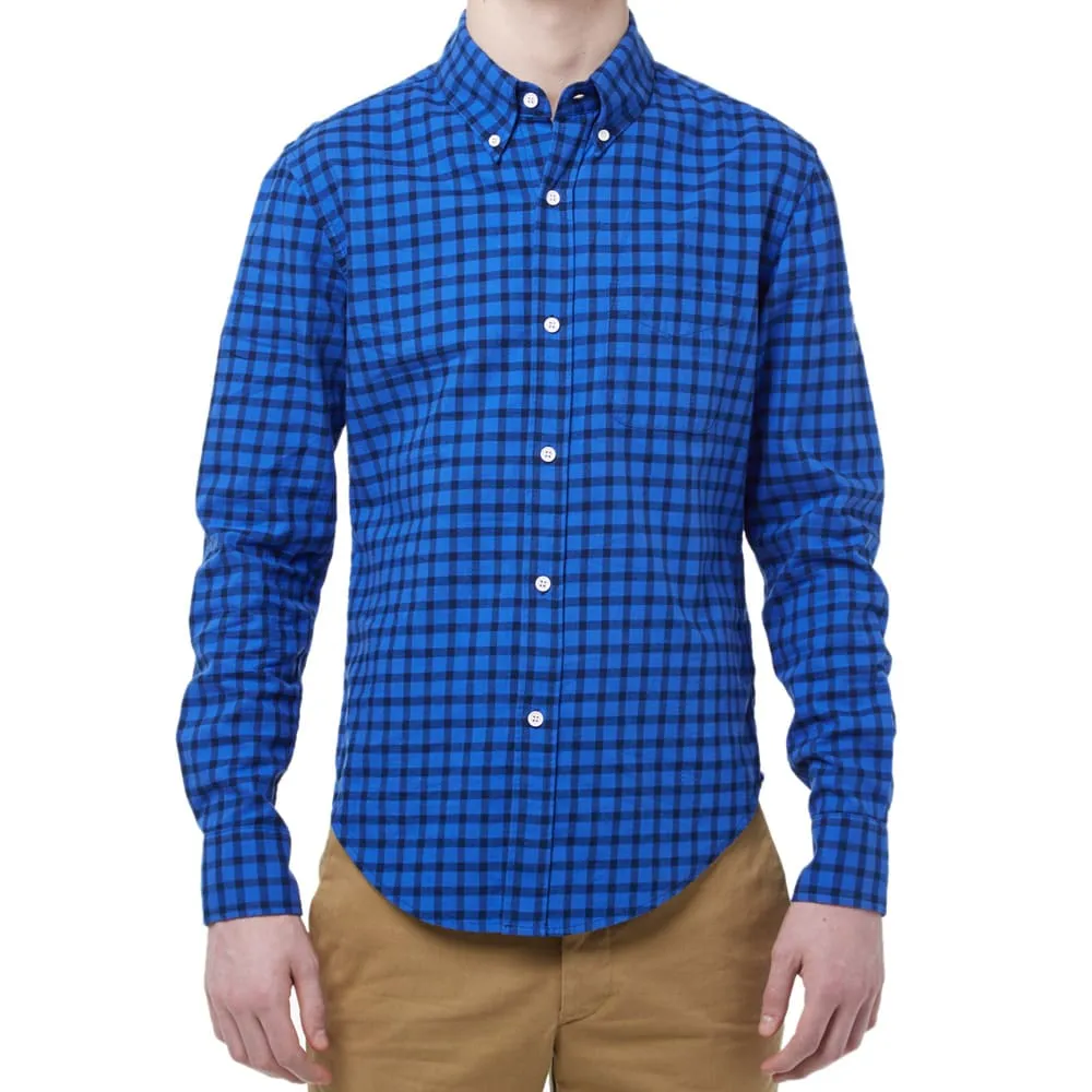 Band Of Outsiders Button Down Checked ShirtCobalt & Navy