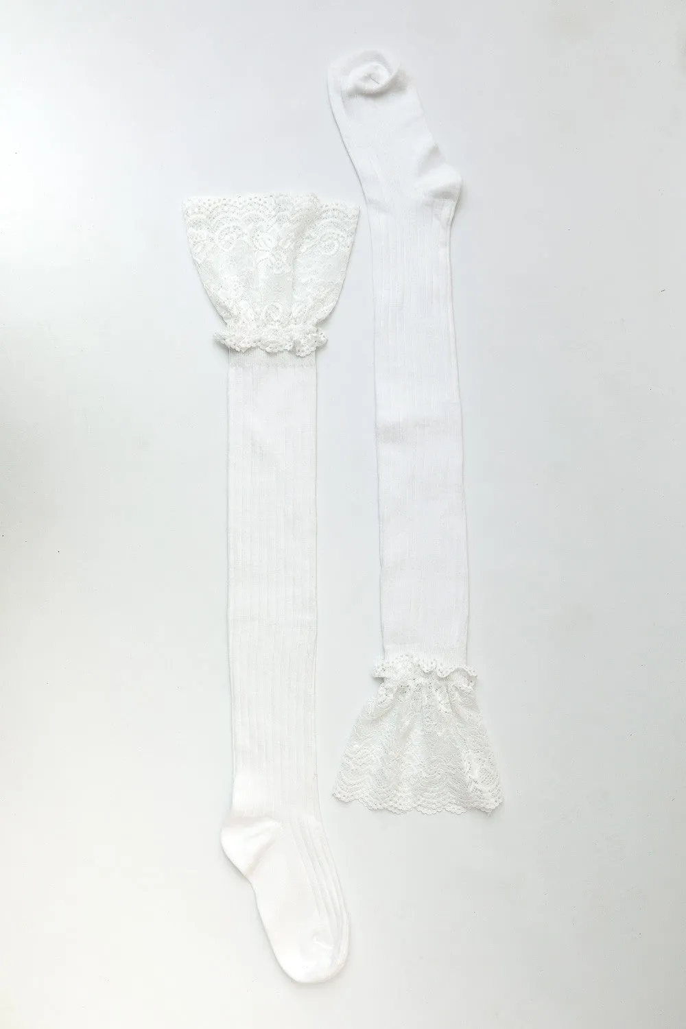 Becca Knee High Socks - White