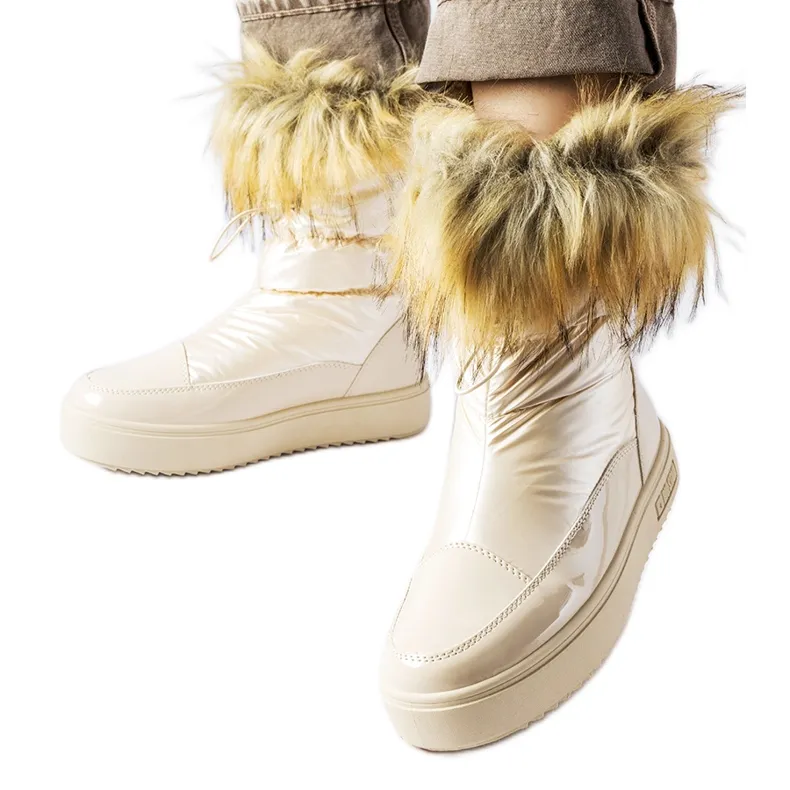 Big Star Beige insulated snow boots with fur MM274380