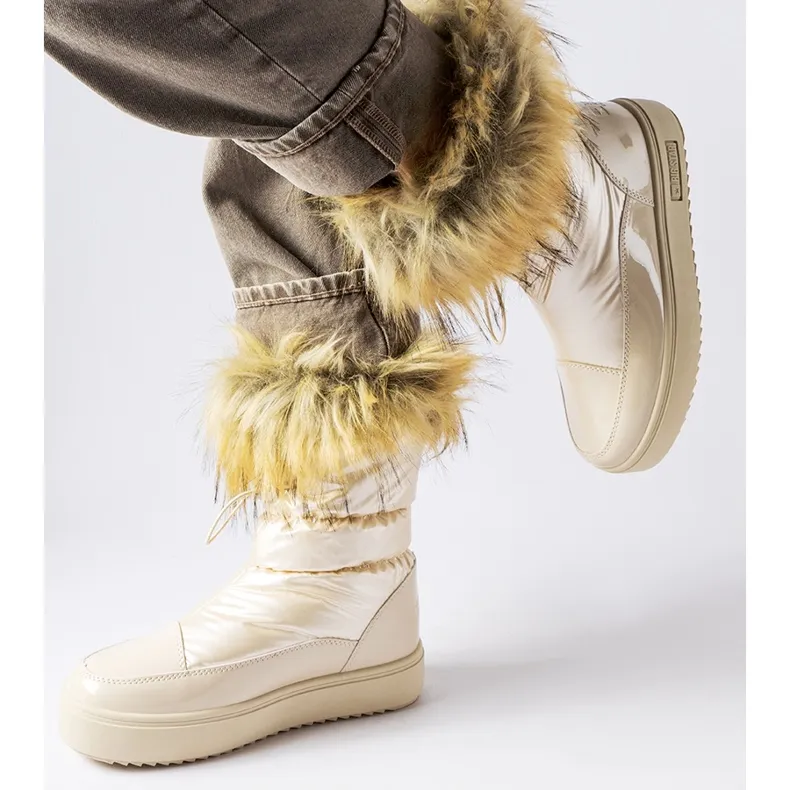 Big Star Beige insulated snow boots with fur MM274380