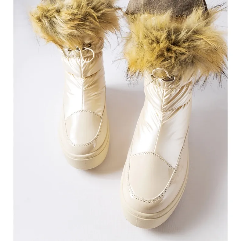 Big Star Beige insulated snow boots with fur MM274380