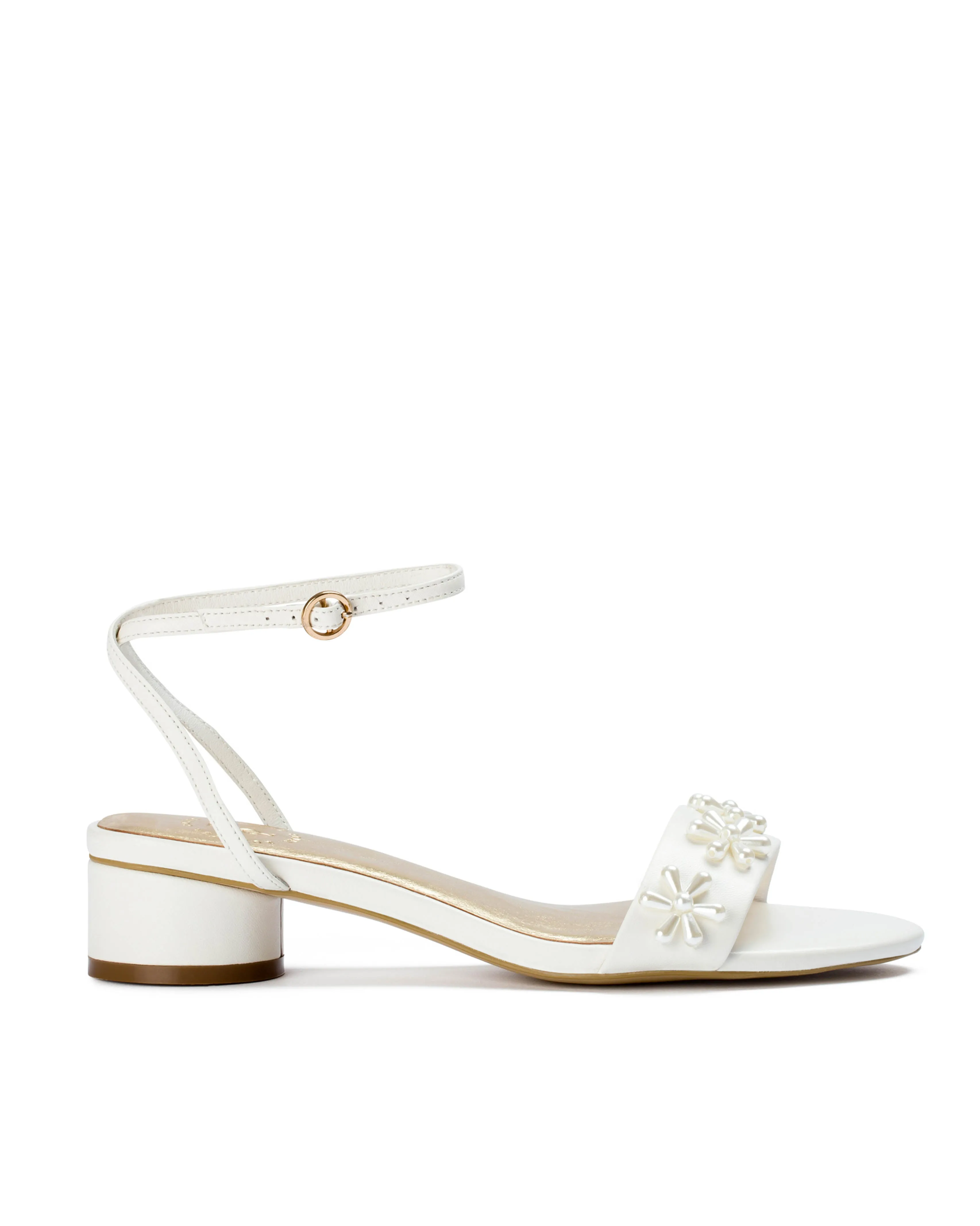 BLOOM SANDALS - PEARL FLOWER IVORY BRIDAL SHOES