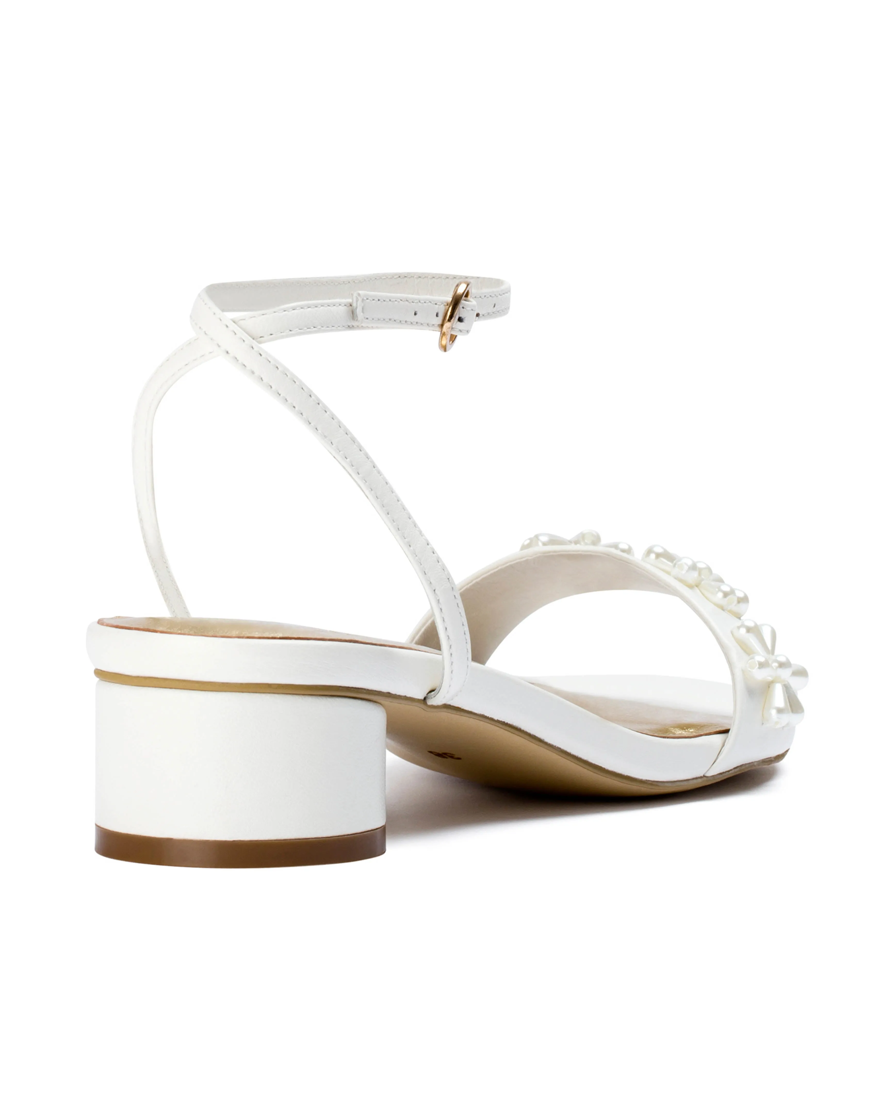 BLOOM SANDALS - PEARL FLOWER IVORY BRIDAL SHOES