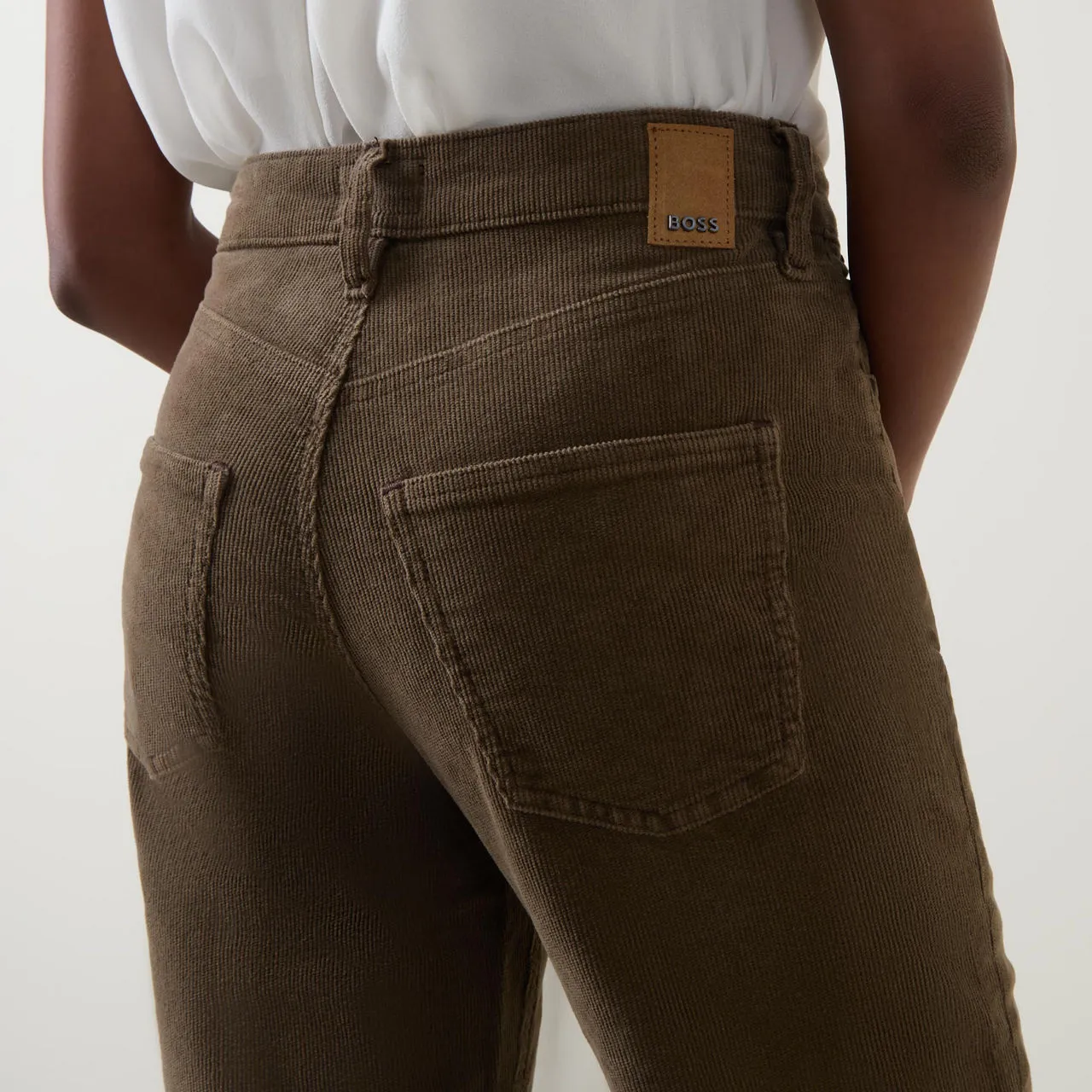 BOSS Straight-Leg Corduroy Jeans - Khaki