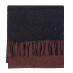 Canali Reversible Cashmere/Silk Scarf Black/Burgundy