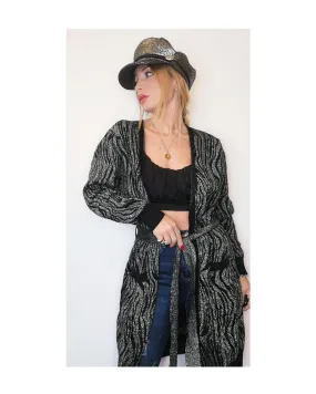 Cardigan misto viscosa, STRIATO LUREX!