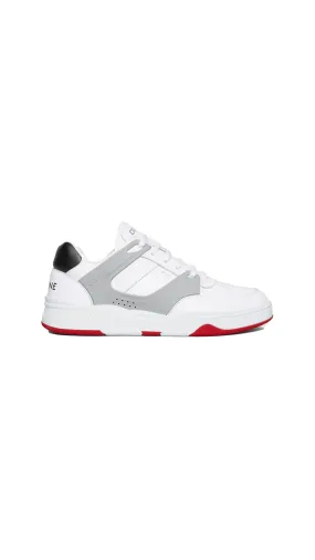 Celine Trainer Ct-07 Low Lace-up Sneaker In Calfskin - Optic White/Grey/Black