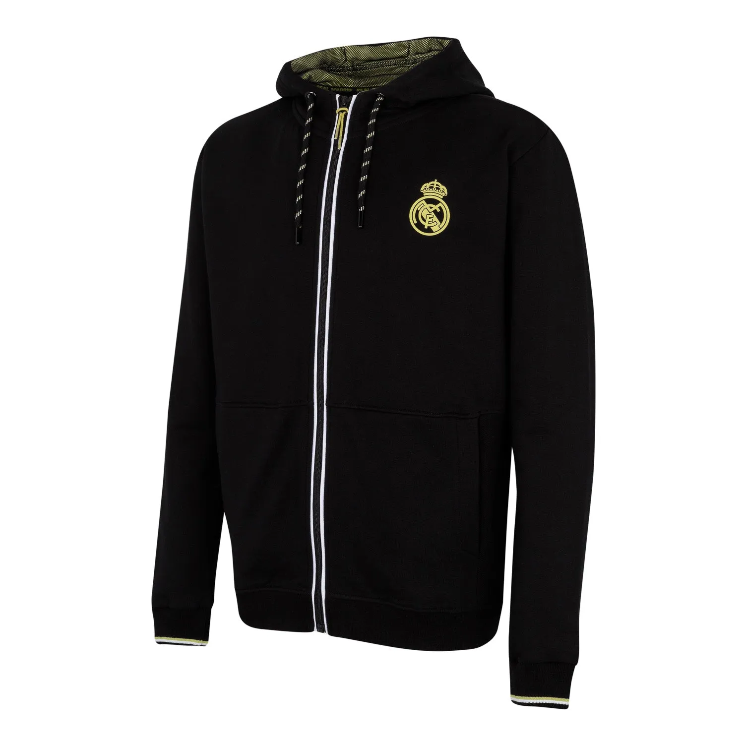 Chaqueta Capucha Hombre Negra/Lima Real Madrid