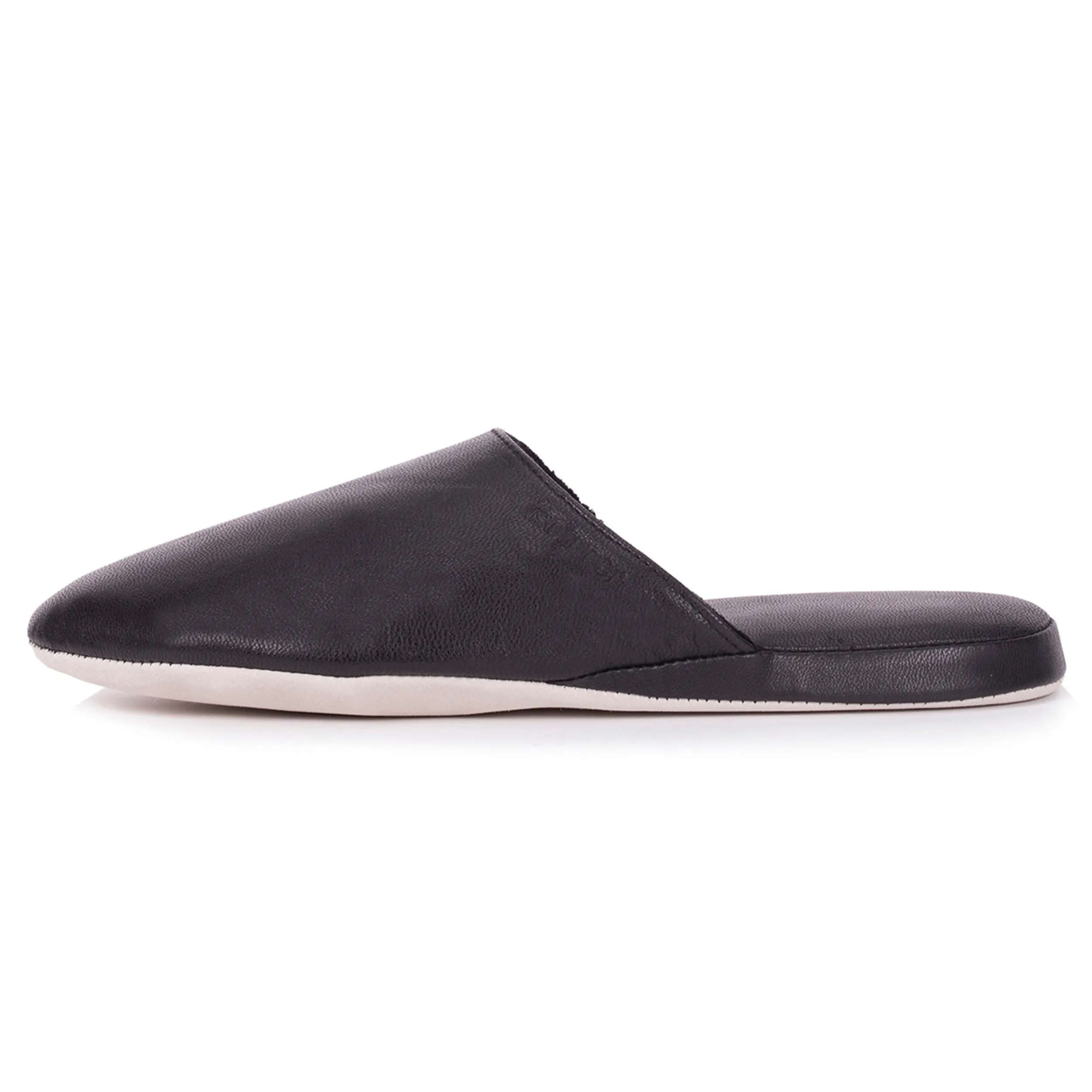 Chaussons mules en Cuir Homme Noir