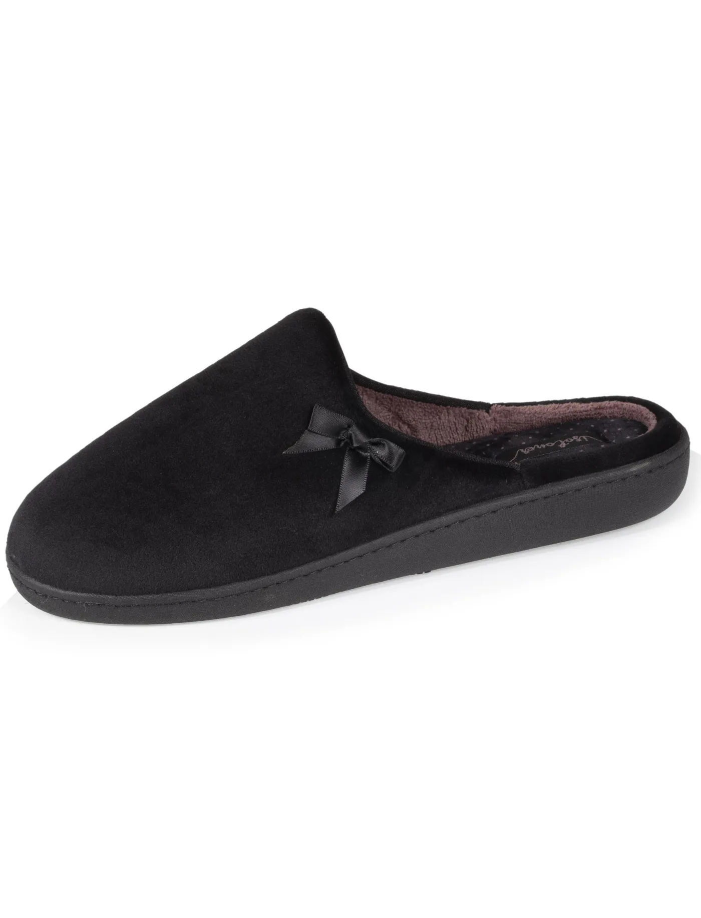 Chaussons mules Femme Noir Pois