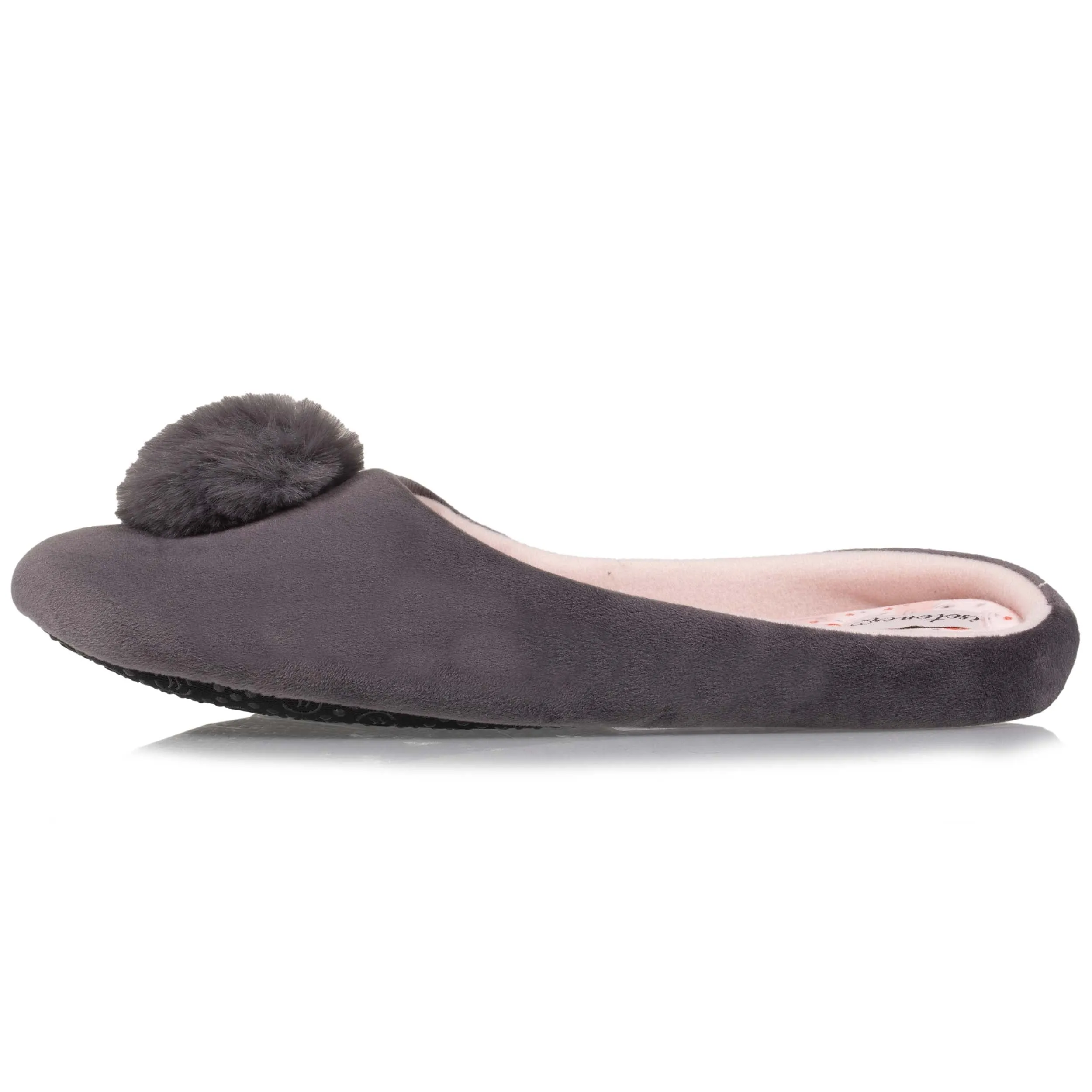 Chaussons mules échancrées Femme Pompon