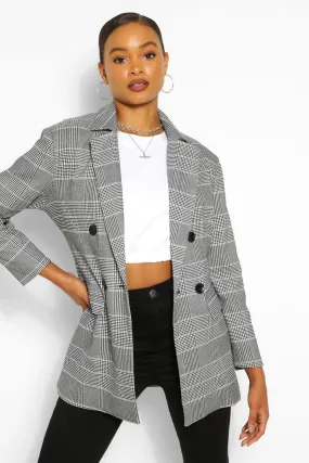 Checked Double Breasted Blazer