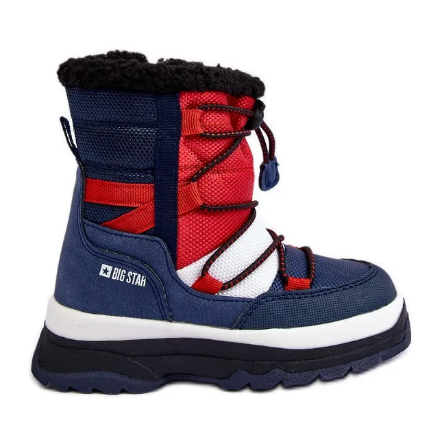 Children's Insulated Snow Boots With Zipper Navy Blue Big Star MM374194