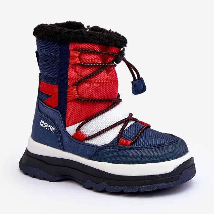 Children's Insulated Snow Boots With Zipper Navy Blue Big Star MM374194