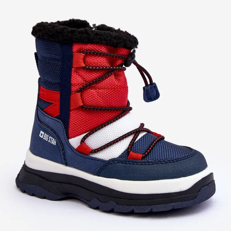 Children's Insulated Snow Boots With Zipper Navy Blue Big Star MM374194