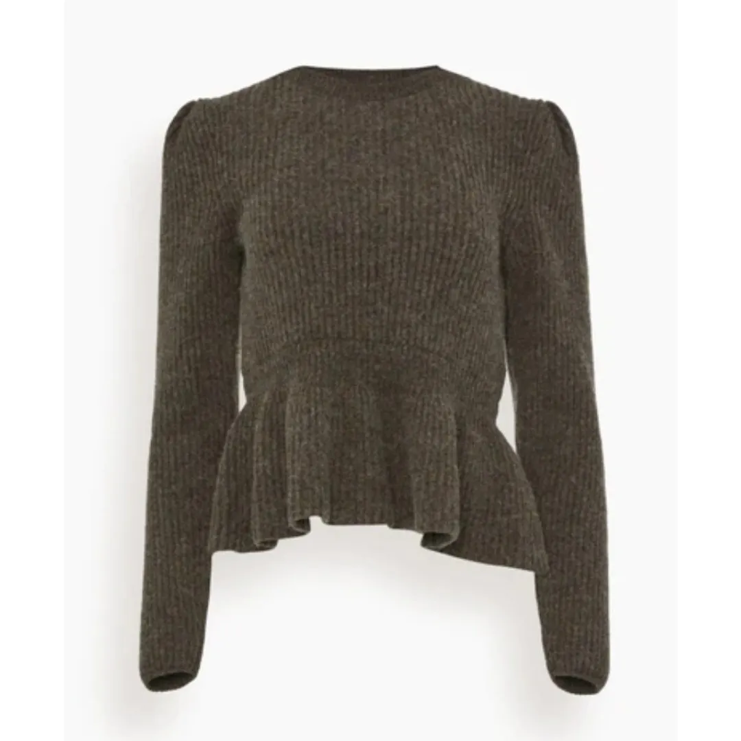 CHRISTOPHE LEMAIRE  |Crew Neck Wool Long Sleeves Plain Puff Sleeves Logo