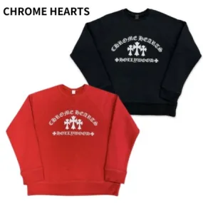 CHROME HEARTS  |Pullovers Unisex Street Style Long Sleeves Plain Logo