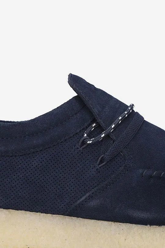 Clarks suede shoes x Ronnie Fieg Maycliffe men's navy blue color 26170244