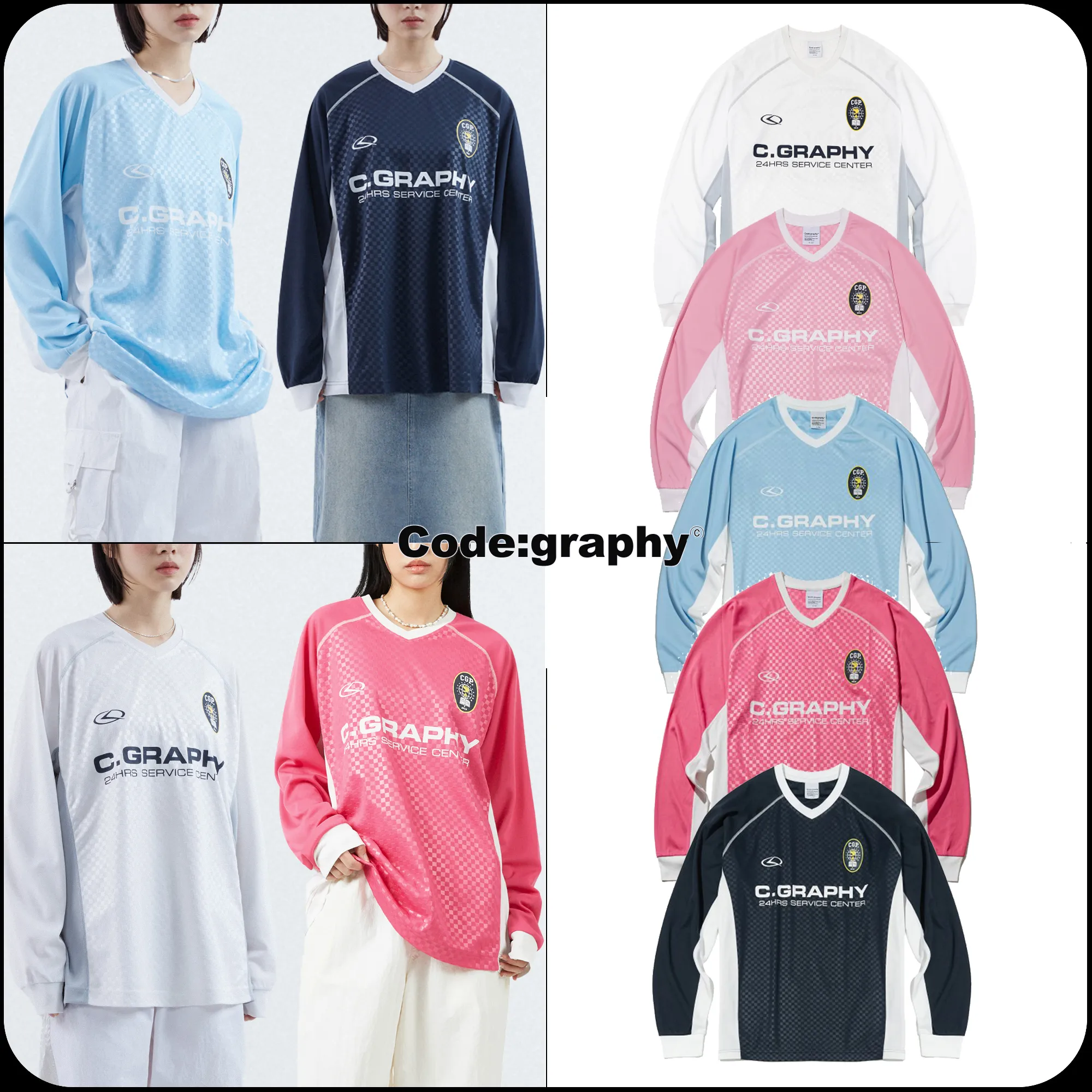 Code graphy  |Unisex Street Style Long Sleeves Long Sleeve T-shirt Logo