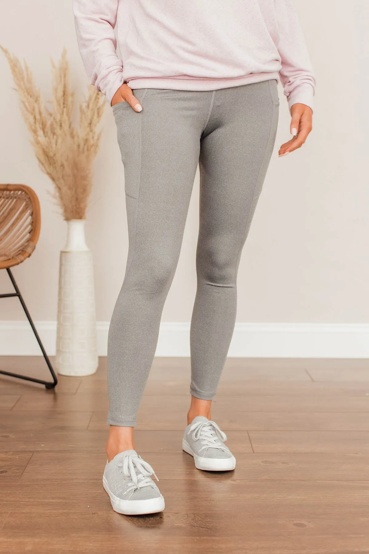 Create My Own Path Athleisure Leggings- Heather Gray