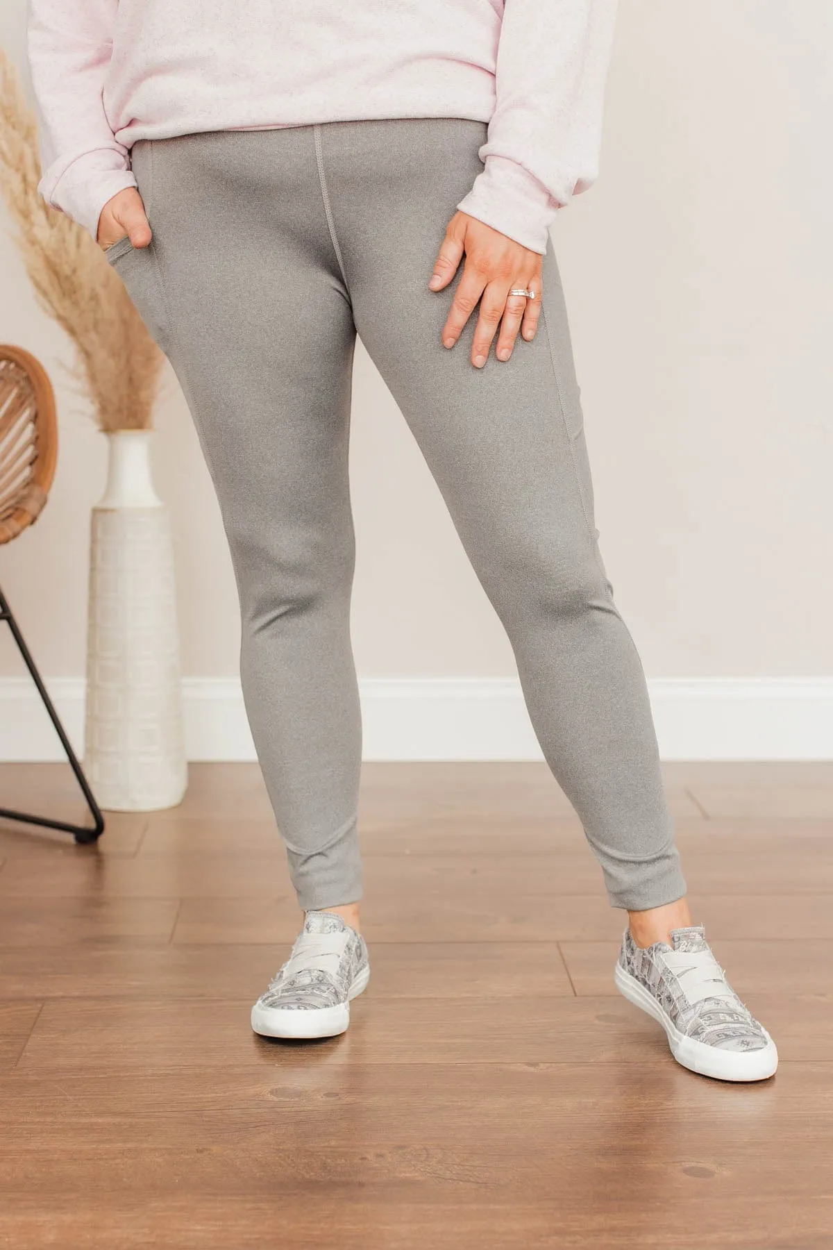 Create My Own Path Athleisure Leggings- Heather Gray