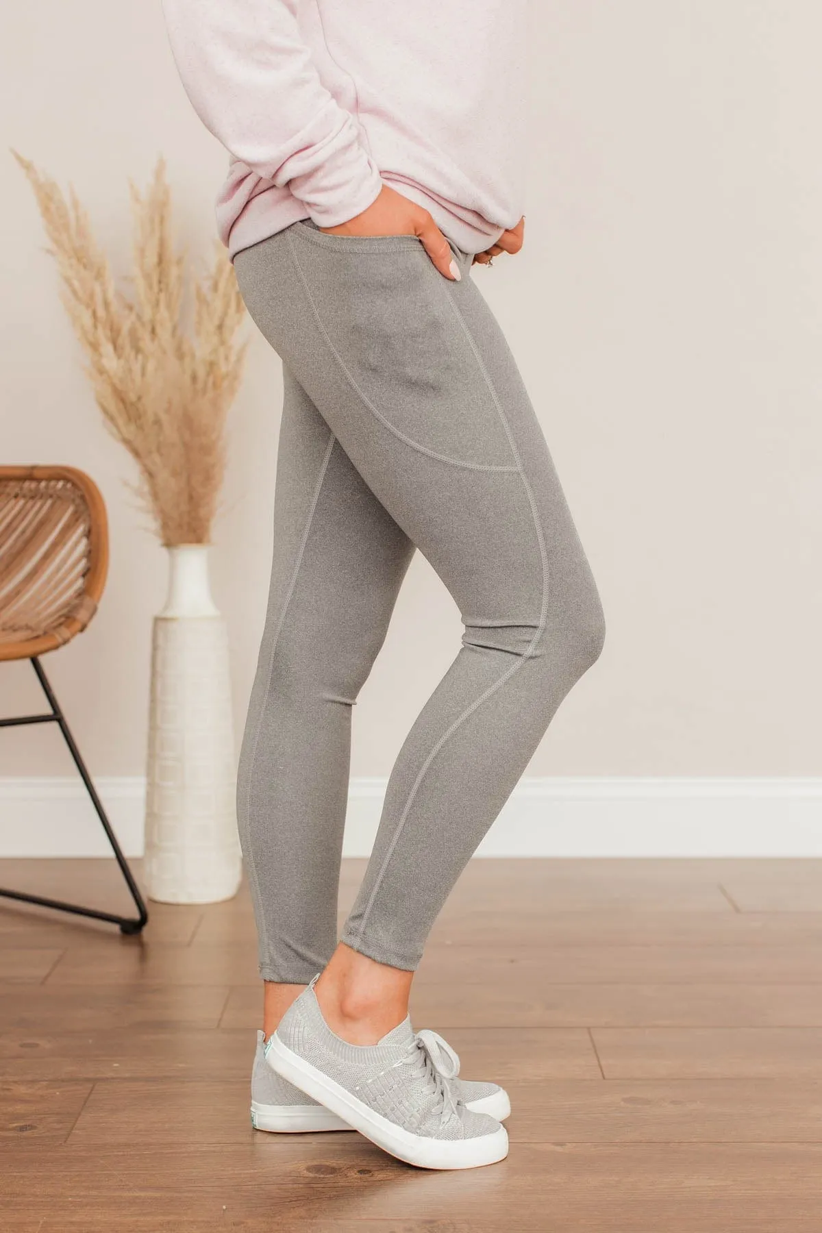 Create My Own Path Athleisure Leggings- Heather Gray