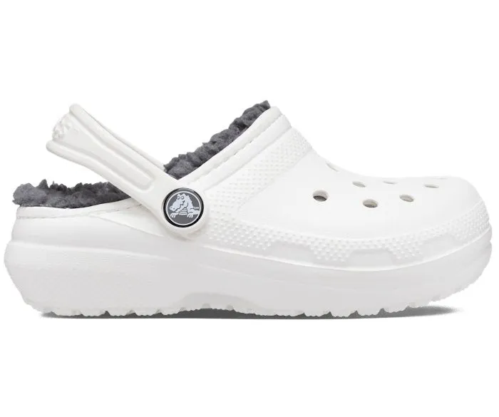 Crocs Toddler Classic Lined Clog - White/Grey