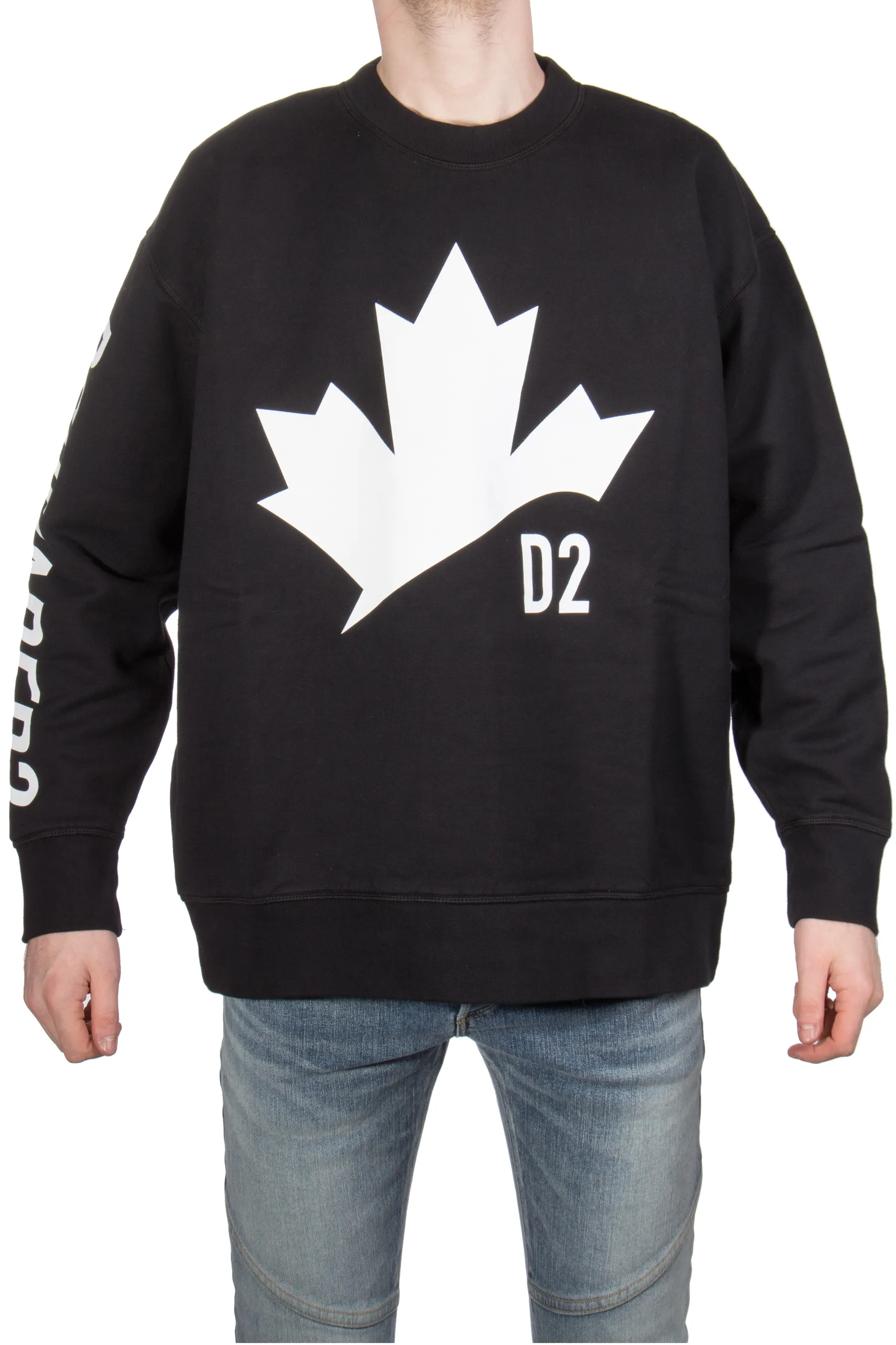 D SQUARED2  |Crew Neck Pullovers Long Sleeves Plain Cotton Logo Luxury