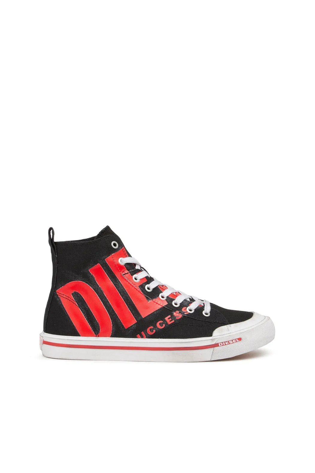 Diesel Y03233P2468 Unisex S-Athos Mid X Sneakers Black & Red